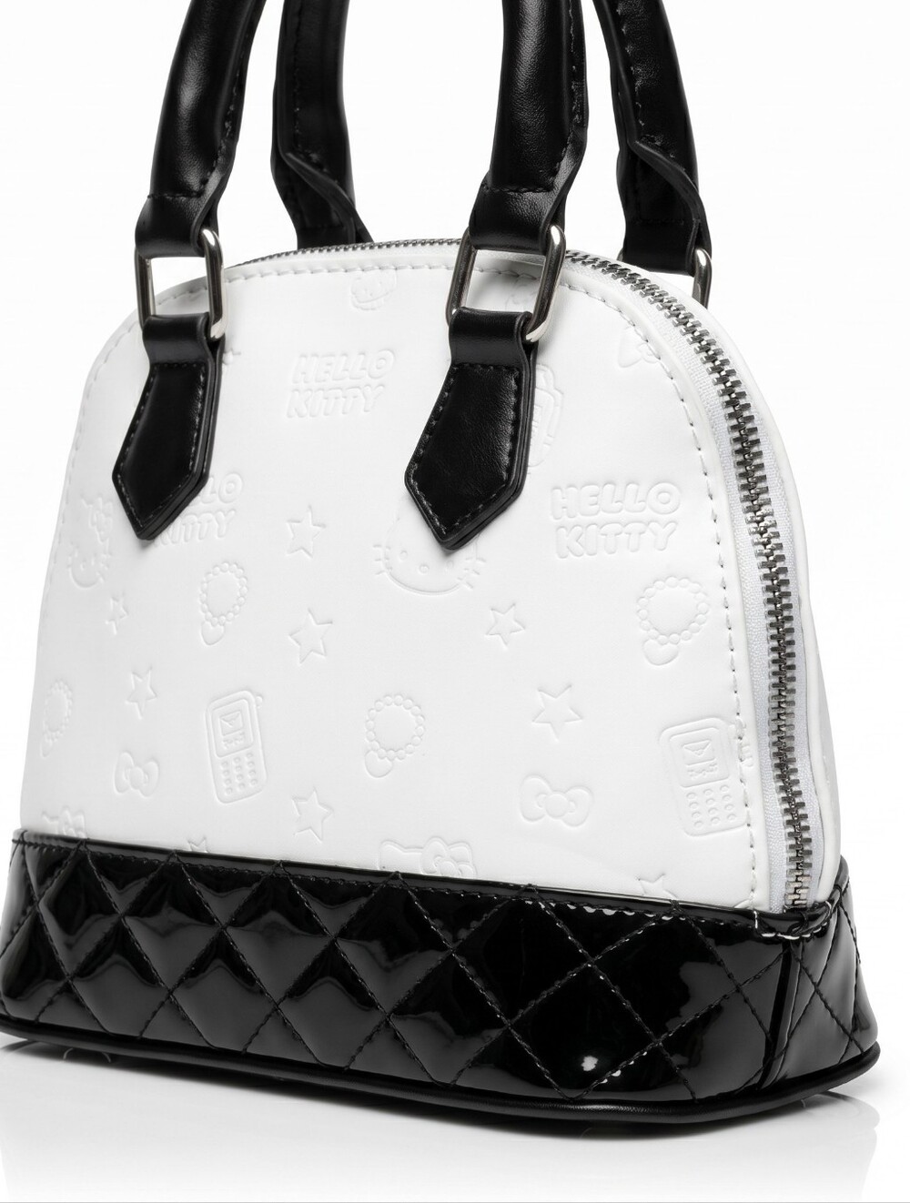 Hello Kitty White and Black Dome Satchel Crossbody Shoulder Bag - Picture 6 of 12